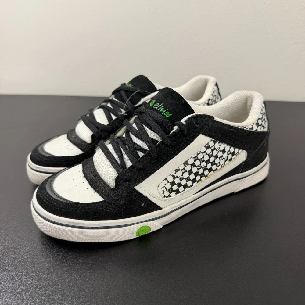 Etnies Nixx Shoes Women's 6.5W Black White Skateboard Casual Lace-Up Sneakers